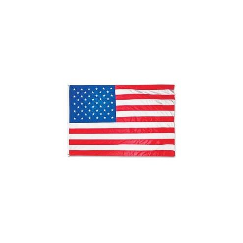 Advantus Heavyweight Nylon Outdoor U.S. Flag - United States - 96" x 60" - Heavyweight, Grommet, Durable - Nylon, Brass - Red, White, Blue