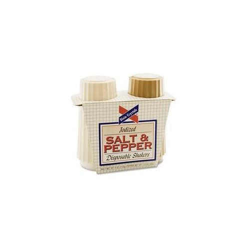 Advantus Salt & Pepper Disposable Shaker - 4 oz Salt, 1.50 oz Pepper - 2/Pack