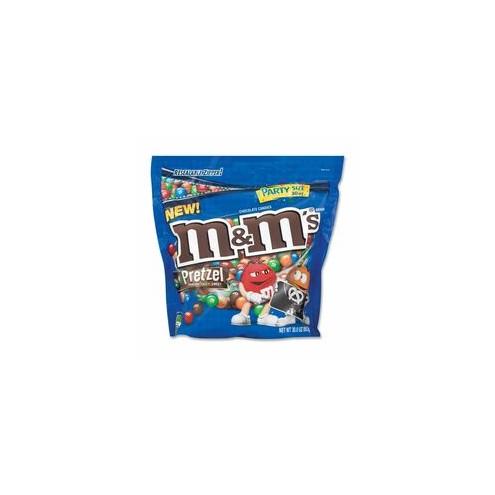 Advantus M&M's Pretzel Candy - Chocolate - Resealable Zipper - 1.87 lb - 1 Bag