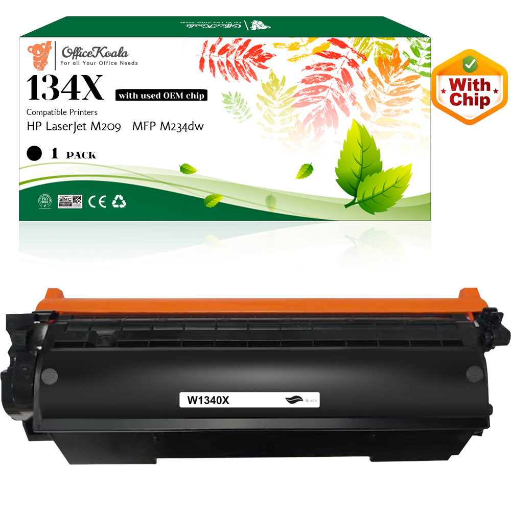 Office Koala 134X Black Toner Cartridges(with Econ Chip), Compatible with  HP LaserJet M209 MFP M234dw, 2400 Pages Yield  (Replacement for OEM Part W1340X)