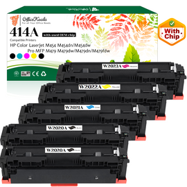 Office Koala 414A Toner Cartridges(with OEM Chip), 2x Black & 1x Cyan/Magenta/Yellow, Compatible with  HP Color LaserJet M454 M454dn/M454dw Pro MFP M479/M479dw/M479dn/M479fdw (Replacement for OEM Part  W2020A W2021A W2022A W2023A)