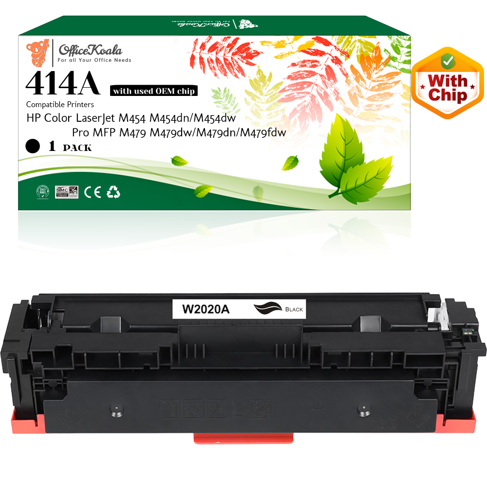 Office Koala 414A Black Toner Cartridges(with OEM Chip), Compatible with  HP Color LaserJet M454 M454dn/M454dw Pro MFP M479/M479dw/M479dn/M479fdw, 2400 Pages Yield  (Replacement for OEM Part W2020A)