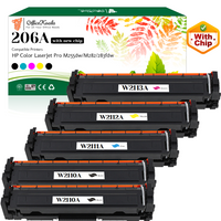 Office Koala 206A Toner Cartridges(with New Chip), 2x Black & 1x Cyan/Magenta/Yellow, Compatible with  HP Color LaserJet Pro M255dw/M282/283fdw (Replacement for OEM Part  W2110A W2111A W2112A W2113A)