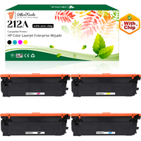 Office Koala 212A Black/Cyan/Magenta/Yellow Toner Cartridges(with New Chip), Compatible with  HP Color LaserJet Enterprise M554dn (Replacement for OEM Part W2120A W2121A W2122A W2123A)