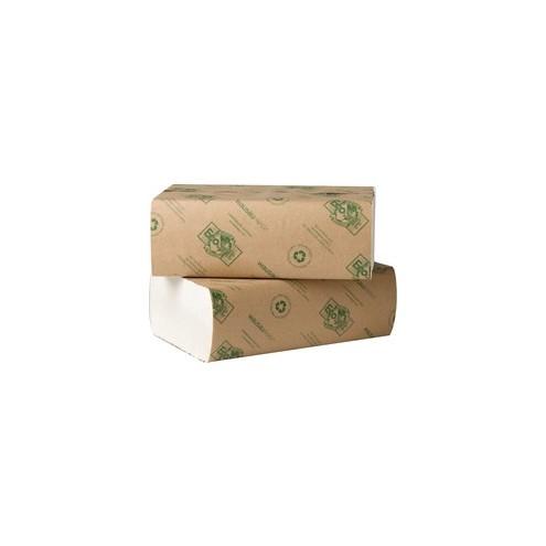 EcoSoft Multifold Towels 48500 - 1 Ply - 9.13" x 9.50" - White - Fiber, Paper - Strong, Multi-fold - For Multipurpose - 250 / Pack