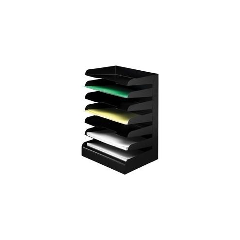 Buddy Horizontal Desktop Organizers - 7 Tier(s) - Desktop - Black - Steel - 1Each