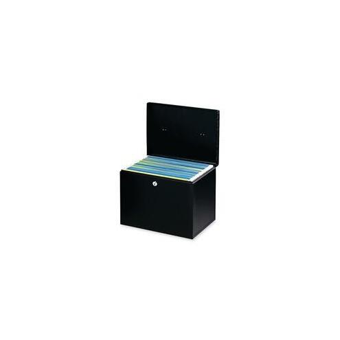 Buddy Hanging File Box - External Dimensions: 13.5" Width x 10" Depth x 10.9"Height - Media Size Supported: Letter - Key Lock Closure - Steel - Black - For File - Recycled - 1 Each