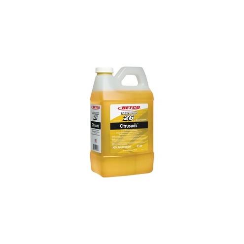 Symplicity Citrusuds Pot/Pan Detergent - Concentrate Liquid - 67.6 fl oz (2.1 quart) - Lemon Scent - 4 / Carton - Yellow