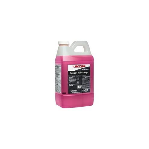 Betco SYMPLICITY SANIBET MultiRange Sanitizer - Concentrate Liquid - 67.6 fl oz (2.1 quart) - 1 Each - Pink