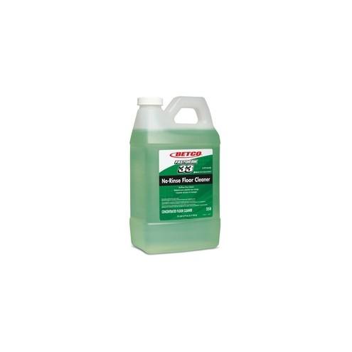 Betco FASTDRAW 33 No-Rinse Floor Cleaner - Concentrate Liquid - 64 fl oz (2 quart) - Rain Fresh Scent - 4 / Carton - Light Green