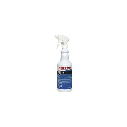 Betco BTB Instant Mildew Stain Remover - Spray - 32 fl oz (1 quart) - Apple Scent - 1 Each - Amber