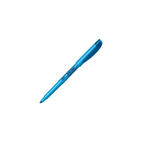 BIC Brite Liner Highlighters - Chisel Marker Point Style - Blue Water Based Ink - 12 / Dozen