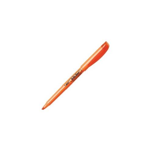 BIC Brite Liner Highlighters - Chisel Marker Point Style - Orange Water Based Ink - 12 / Dozen