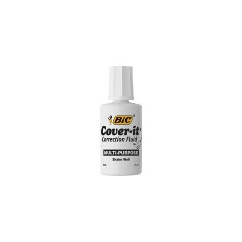 Wite-Out Cover-it Correction Fluid - Foam Wedge Applicator - 0.68 fl oz - White - Fast-drying - 1 Dozen