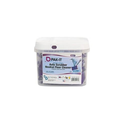 Big 3 Packaging Pak-It Auto Scrub Neutral Floor Cleaner - Concentrate - 0.79 oz (0.05 lb) - Ocean Fresh Scent - 50 / Each - Purple