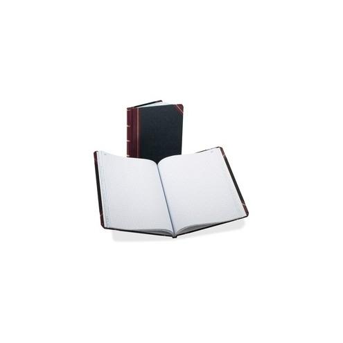 Pendaflex Boorum 21-series Quad Ruled Columnar Book - 150 Sheet(s) - Thread Sewn - 8 1/8" x 10 43/64", 8 1/8" x 10 43/64" Sheet Size - Black, Red - White Sheet(s) - Black Cover - 1 Each