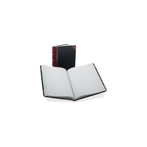 Boorum & Pease Boorum 21-series Quad Ruled Columnar Book - 150 Sheet(s) - Thread Sewn - 10 1/8" x 8 1/8" Sheet Size - Black, Red - White Sheet(s) - Black Cover - 1 Each