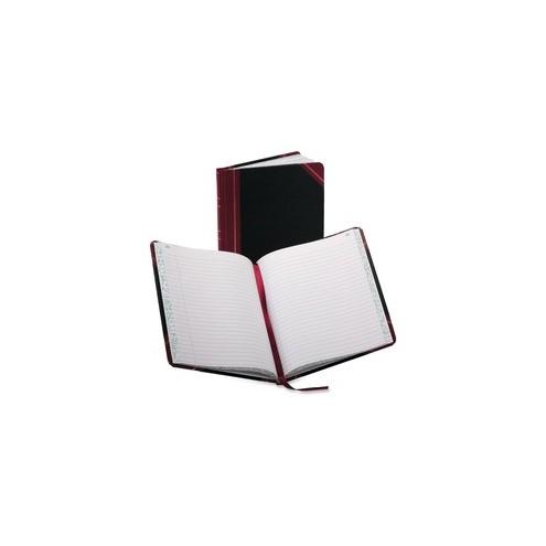 Boorum & Pease Boorum 38 Series Account Books - 150 Sheet(s) - Thread Sewn - 7 5/8" x 9 5/8" Sheet Size - Black - White Sheet(s) - Blue, Red Print Color - Black, Red Cover - 1 Each