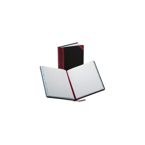 Boorum & Pease Boorum 38 Series Account Books - 300 Sheet(s) - Thread Sewn - 7 5/8" x 9 5/8" Sheet Size - Black - White Sheet(s) - Red, Blue Print Color - Black, Red Cover - 1 Each