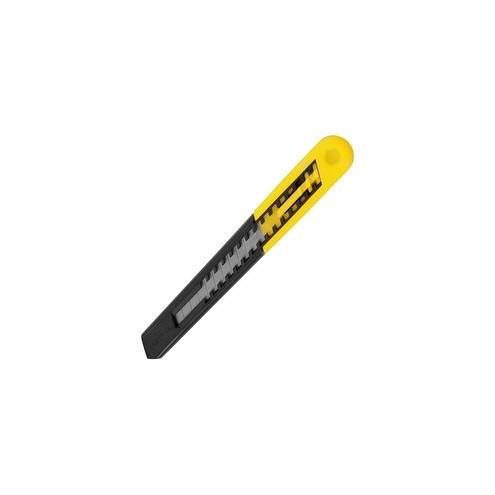 Stanley 9mm Quick-Point Knife - Retractable, Snap-off - Plastic - Black, Yellow - 1 Each