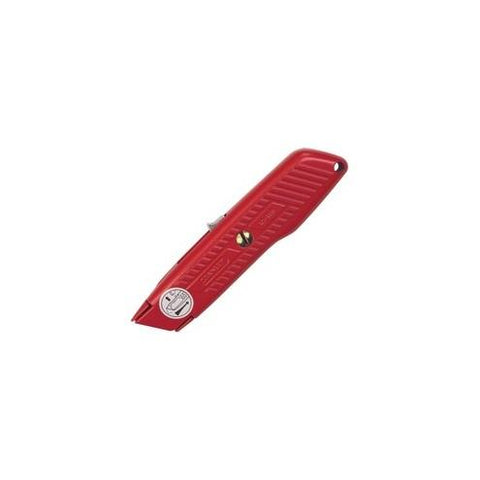 Stanley Self-retracting Utility Knife - Self-retractable, Spring-loaded Blade - Red - 8.5" Length - 1 Each