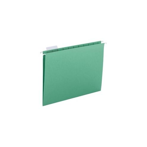 Business Source 1/5-cut Hanging File Folders - Letter - 8 1/2" x 11" Sheet Size - 1/5 Tab Cut - Green - Recycled - 25 / Box