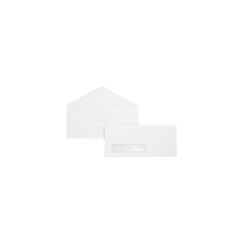 Business Source No. 10 Diagonal Seam Window Envelopes - Single Window - #10 - 4 1/8" Width x 9 1/2" Length - 24 lb - Gummed - Wove - 500 / Box - White