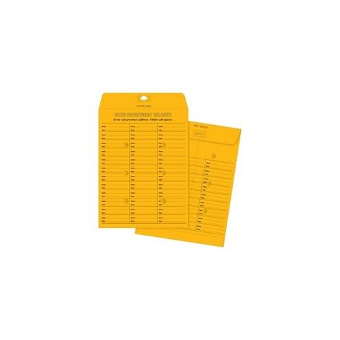 Business Source 28lb Kraft Interdepartmental Envelopes - Inter-department - #28 - 10" Width x 13" Length - 28 lb - Self-sealing - Kraft - 100 / Box - Brown Kraft