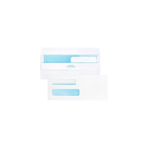 Business Source Double Window No. 8-5/8 Check Envelopes - Double Window - #8 5/8 - 8 5/8" Width x 3 5/8" Length - 24 lb - Self-sealing - 500 / Box - White