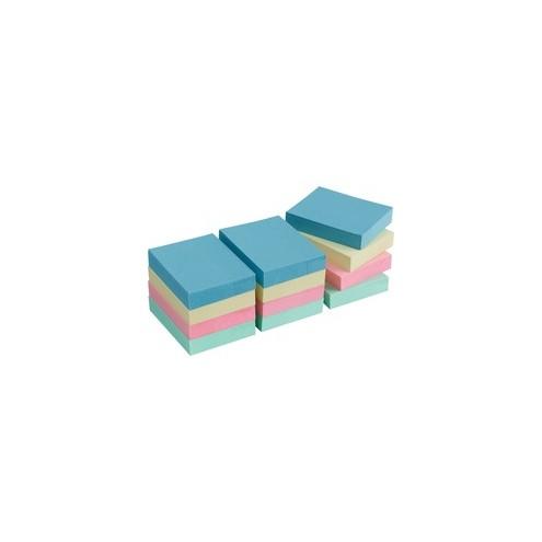 Business Source Premium Plain Pastel Adhesive Notes - 1.50" x 2" - Rectangle - Unruled - Pastel - Self-adhesive, Repositionable, Solvent-free Adhesive - 12 / Pack