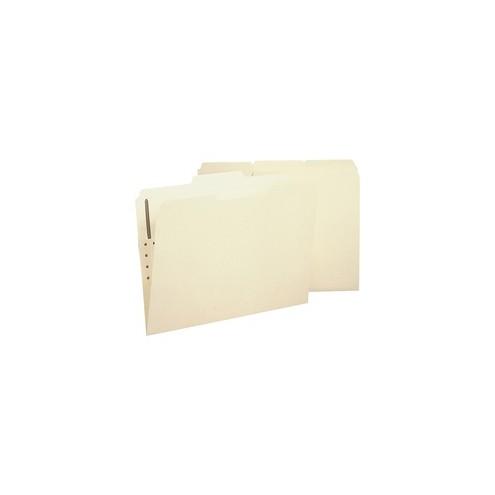 Business Source 2-Ply Tab Manila Letter Fastener Folder - Letter - 8 1/2" x 11" Sheet Size - 1 Fastener(s) - 1/3 Tab Cut - Manila - Recycled - 50 / Box