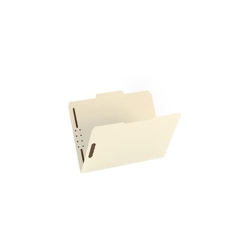 Business Source 2-ply Tab Letter Fastener Folders - Letter - 8 1/2" x 11" Sheet Size - 2 Fastener(s) - 1/3 Tab Cut - Manila - Recycled - 50 / Box