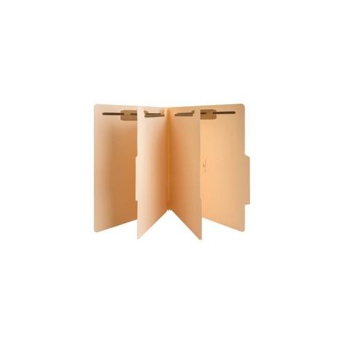 Business Source 6-Part Manila Classification Folders - Letter - 8 1/2" x 11" Sheet Size - 2" Expansion - 2" Fastener Capacity - 2 Divider(s) - 18 pt. Folder Thickness - Manila - Recycled - 10 / Box