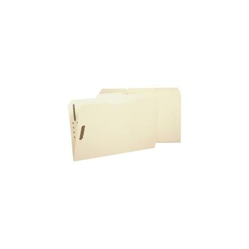 Business Source 2-Ply Tab Manila Legal Fastener Folder - Legal - 8 1/2" x 14" Sheet Size - 2 Fastener(s) - 1/3 Tab Cut - Manila - Recycled - 50 / Box