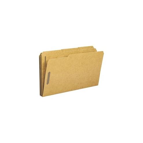 Business Source 2-Ply Tab Kraft Fastener Folders - Legal - 8 1/2" x 14" Sheet Size - 2 Fastener(s) - 1/3 Tab Cut - Top Tab Location - Assorted Position Tab Position - Kraft - Recycled - 50 / Box