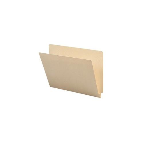 Business Source 1-Ply Straight-cut End Tab Folders - Letter - 8 1/2" x 11" Sheet Size - Straight Tab Cut - End Tab Location - Manila - Recycled - 100 / Box