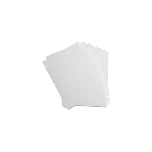 Business Source 3-Ring 8-Tab Indexes - 8 Write-on Tab(s)1.25" Tab Width - 8.5" Divider Width x 11" Divider Length - Letter - 3 Hole Punched - White Divider - White Mylar Tab(s) - 8 / Set