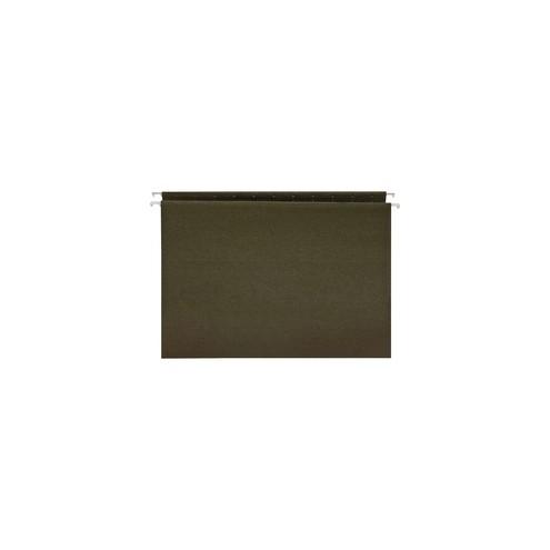 Business Source Standard Hanging File Folders - Letter - 8 1/2" x 11" Sheet Size - 11 pt. Folder Thickness - Green - Recycled - 25 / Box