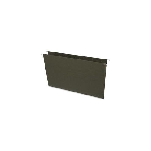 Business Source Standard Hanging File Folders - Legal - 8 1/2" x 14" Sheet Size - 11 pt. Folder Thickness - Green - Recycled - 25 / Box