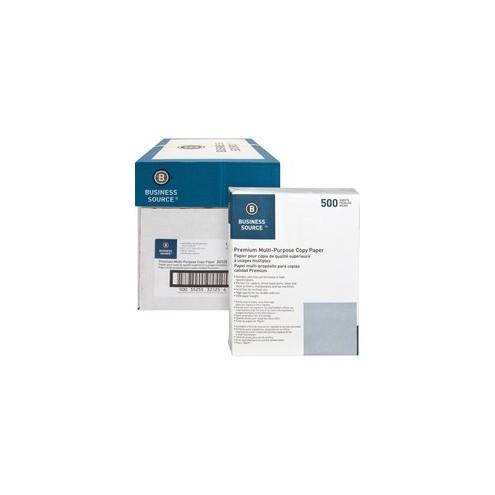 Business Source Premium Multipurpose Copy Paper - Letter - 8 1/2" x 11" - 20 lb Basis Weight - 2500 / Carton - White