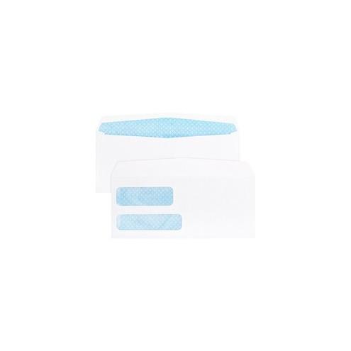 Business Source No. 9 Double Window Invoice Envelopes - Double Window - #9 - 8 7/8" Width x 3 7/8" Length - 24 lb - 500 / Box - White