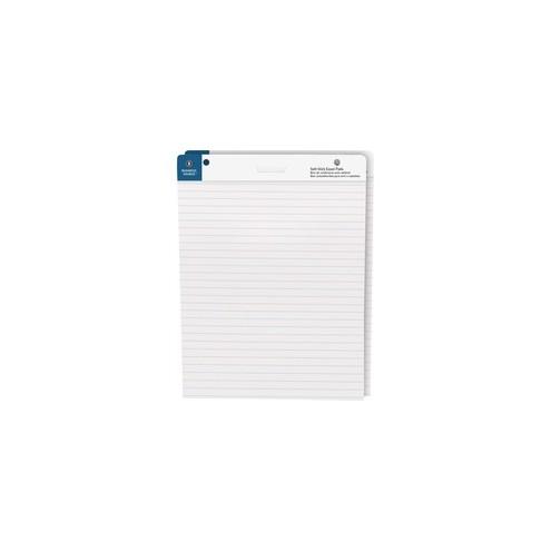 Business Source 25"x30" Lined Self-stick Easel Pads - 30 Sheets - 25" x 30" - White Paper - Cardboard Cover - Self-stick - 2 / Carton