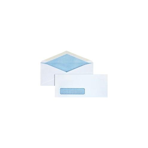 Business Source No. 10 Tinted Diagonal Seam Window Envelopes - Security - #10 - 9 1/2" Width x 4 1/8" Length - 24 lb - Gummed - Wove - 500 / Box - White