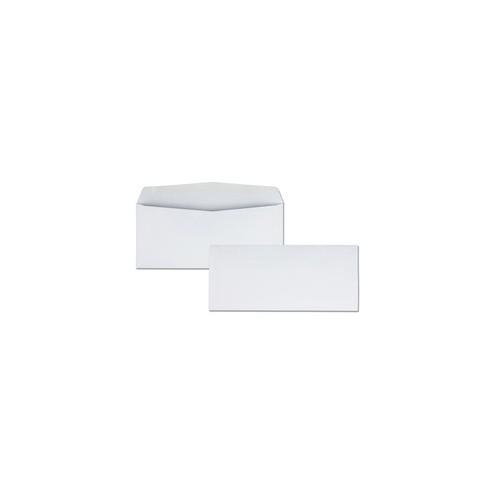 Business Source No. 10 White Business Envelopes - Commercial - #10 - 9 1/2" Width x 4 1/8" Length - 24 lb - Gummed - Wove - 500 / Box - White