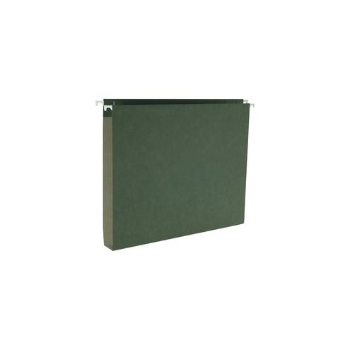 Business Source Hanging Box Bottom File Folders - Letter - 8 1/2" x 11" Sheet Size - 1" Expansion - 1/5 Tab Cut - Standard Green - Recycled - 25 / Box