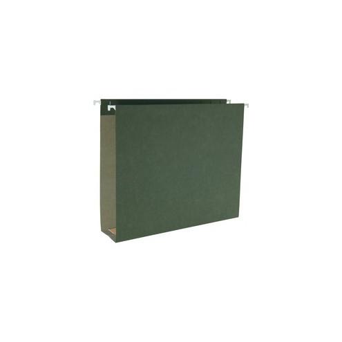 Business Source Hanging Box Bottom File Folders - Letter - 8 1/2" x 11" Sheet Size - 2" Expansion - 1/5 Tab Cut - Standard Green - Recycled - 25 / Box