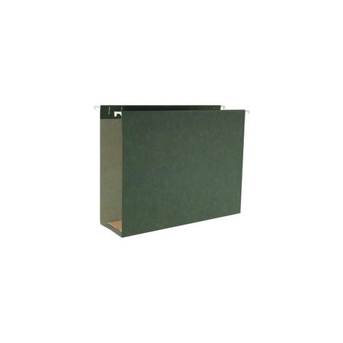 Business Source Hanging Box Bottom File Folders - Letter - 8 1/2" x 11" Sheet Size - 3" Expansion - 1/5 Tab Cut - Standard Green - Recycled - 25 / Box