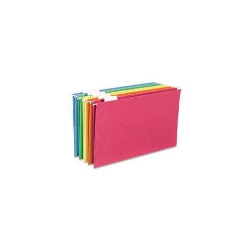 Business Source Hanging Folder - Legal - 8 1/2" x 14" Sheet Size - 1/5 Tab Cut - Top Tab Location - Blue, Green, Orange, Red, Yellow - Recycled - 25 / Box