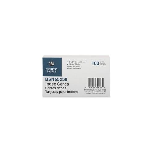 Business Source Plain Index Cards - 5" Width x 3" Length - 100 / Pack