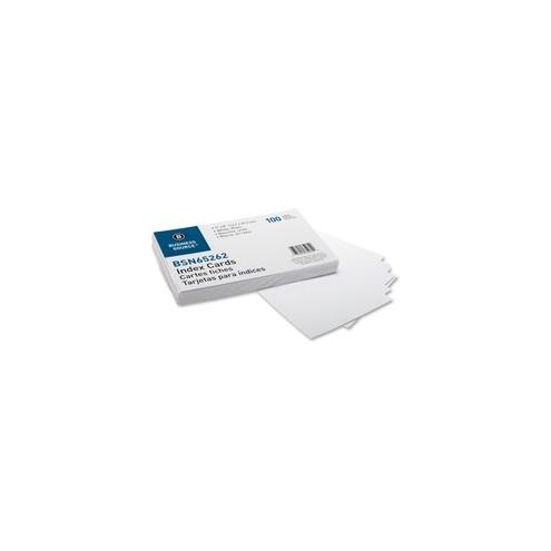 Business Source Plain Index Cards - 8" Width x 5" Length - 100 / Pack